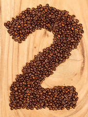 Image showing Number from coffee beans