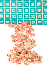 Image showing Wooden numbers used for bingo