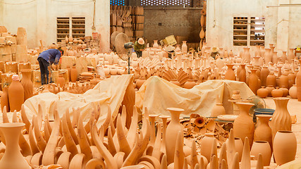 Image showing HALONG, VIETNAM, 9 AUGUST 2012; Pottery waiting to be sold at a 