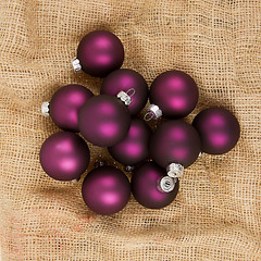 Image showing Purple Christmas balls isolated