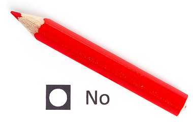 Image showing Red pencil choosing between yes or no