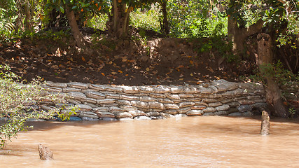 Image showing Dike made from sandbags