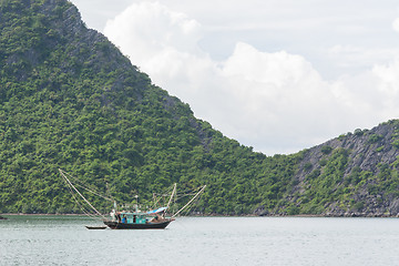 Image showing Fishing boat in the Ha Long Bay