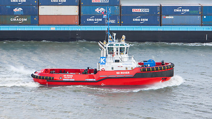 Image showing Red tug