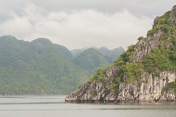 Image showing Limestone rocks in Halong Bay, Vietnam