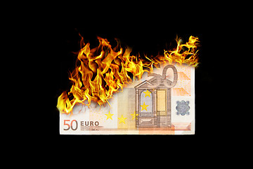 Image showing Burning money