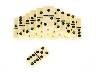 Image showing Stacks of dominoes