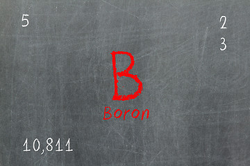 Image showing Isolated blackboard with periodic table, Boron