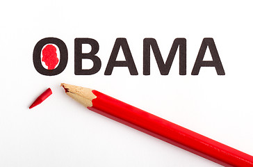 Image showing Red pencil (broken point) for voting the next president