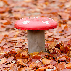 Image showing Large metal mushroom 