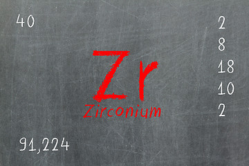 Image showing Isolated blackboard with periodic table, Zirconium
