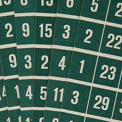 Image showing Green bingo cards 