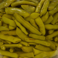 Image showing Preserving jar containing french beans, isolated