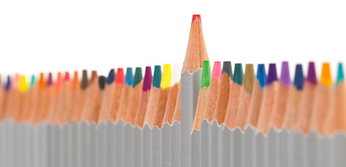 Image showing Many different color pencils