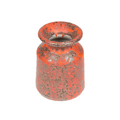 Image showing Old red vase from clay, the handwork