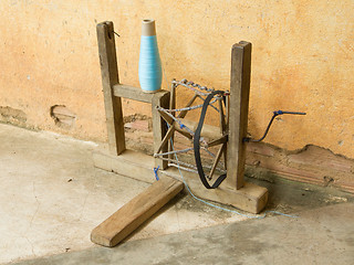 Image showing Old distaff in a silk factory