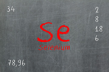 Image showing Isolated blackboard with periodic table, Selenium
