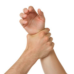 Image showing Man holding woman by wrist