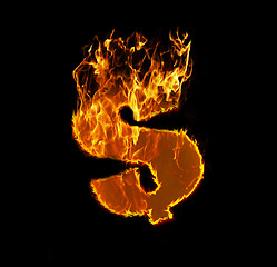 Image showing Fire dollar sign, isolated