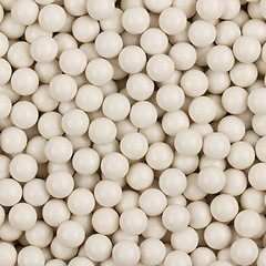 Image showing Close-up of many white balls