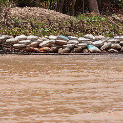 Image showing Dike made from sandbags