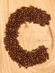Image showing Letter C, alphabet from coffee beans