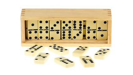 Image showing Domino in wooden box