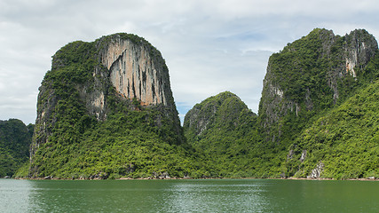 Image showing Limestone rocks in Halong Bay, Vietnam
