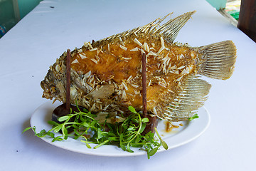 Image showing Elephant ear fish grilled and ready to eat