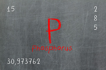 Image showing Isolated blackboard with periodic table, Phosphorus