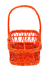 Image showing Red basket for bottles