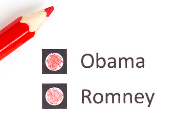 Image showing Red pencil choosing the next president