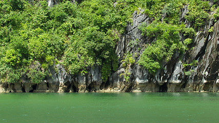 Image showing Limestone rocks in Halong Bay, Vietnam