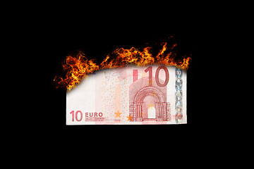 Image showing Burning money