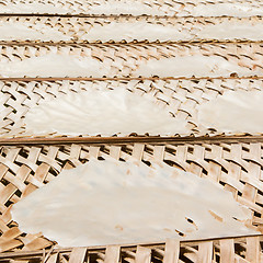 Image showing Rice paper drying at a bamboo frame 