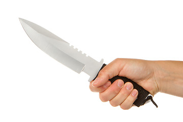 Image showing Woman with knife threatening