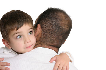 Image showing Father carrying his young son