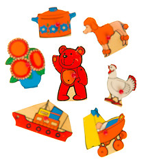 Image showing Piece of an antique wooden puzzle for children