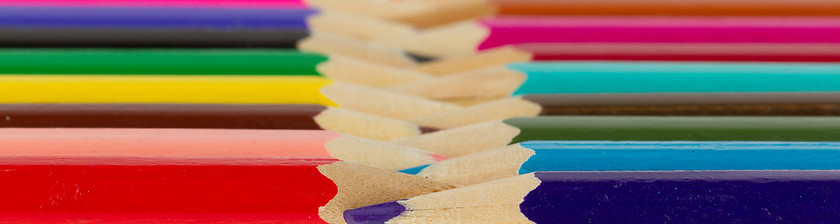 Image showing Many different color pencils