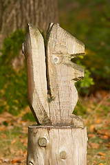 Image showing Carving of a wooden squirrel