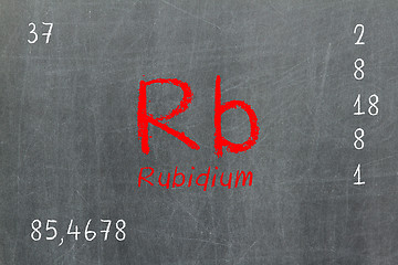 Image showing Isolated blackboard with periodic table, Rubidium