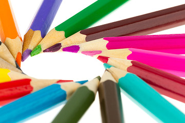 Image showing Many different color pencils