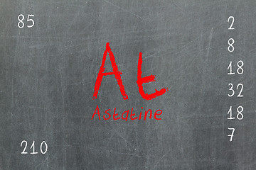 Image showing Isolated blackboard with periodic table, Astatine