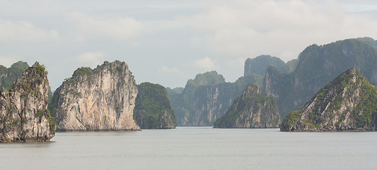 Image showing Limestone rocks in Halong Bay, Vietnam