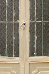 Image showing Closed metal lock door security protection
