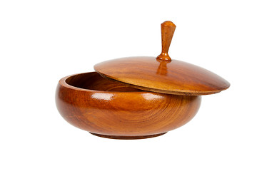 Image showing Wooden (dark wood) bowl