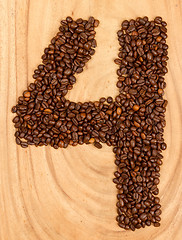 Image showing Number from coffee beans