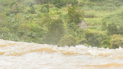 Image showing River ending in a waterfall