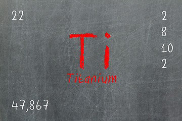 Image showing Isolated blackboard with periodic table, Titanium