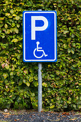 Image showing Parking sign for disable people 